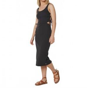 NEW ROXY surf stoked midi dress in kta0-black